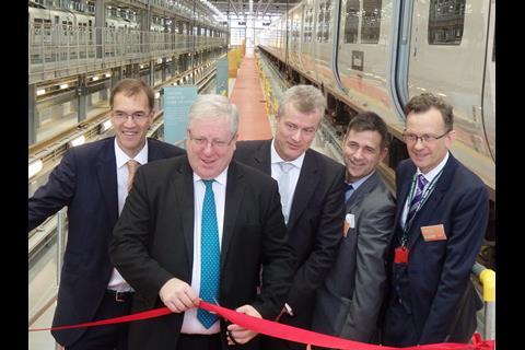Secretary of State for Transport Patrick McLoughlin officially opens Three Bridges depot.